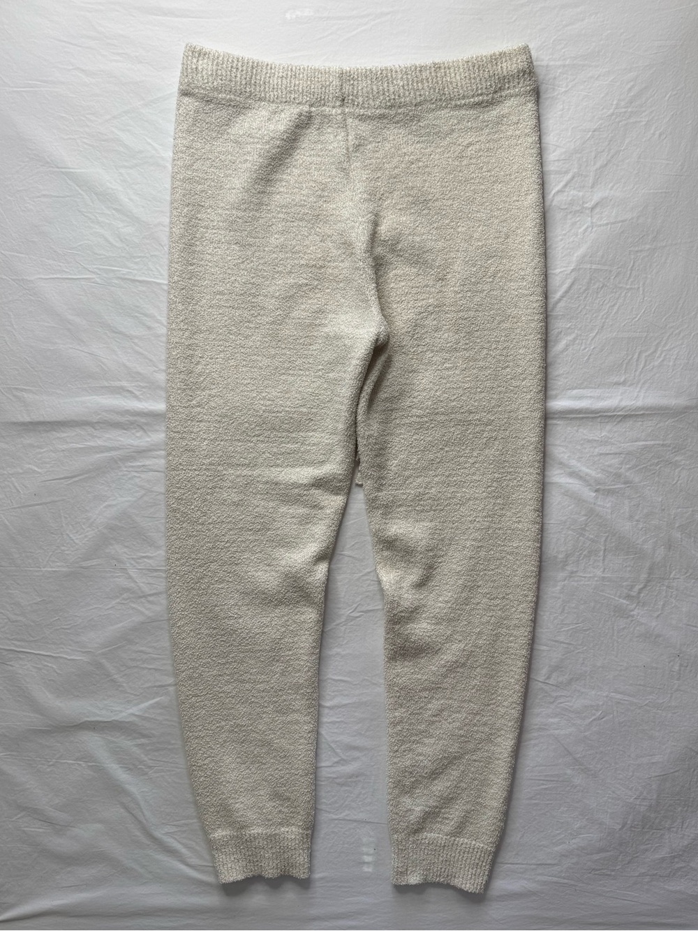 Uniqlo - Womens Cream Knit Joggers with Drawstring Teddy Pants - Picture 7 of 9